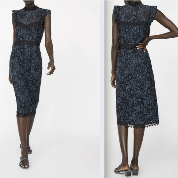 NWT Zara Lace Midi Pencil Dress, Size XL - Picture 15 of 15